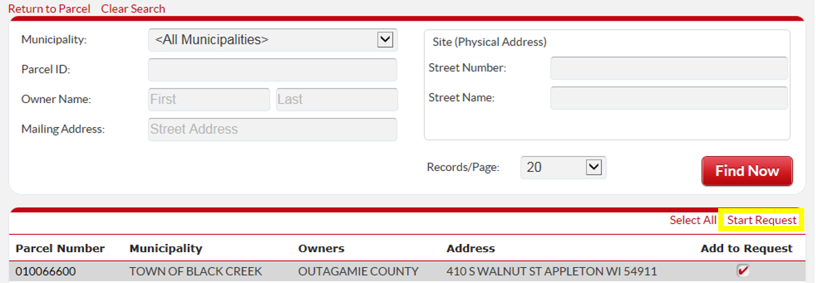 Start Mail Change Request