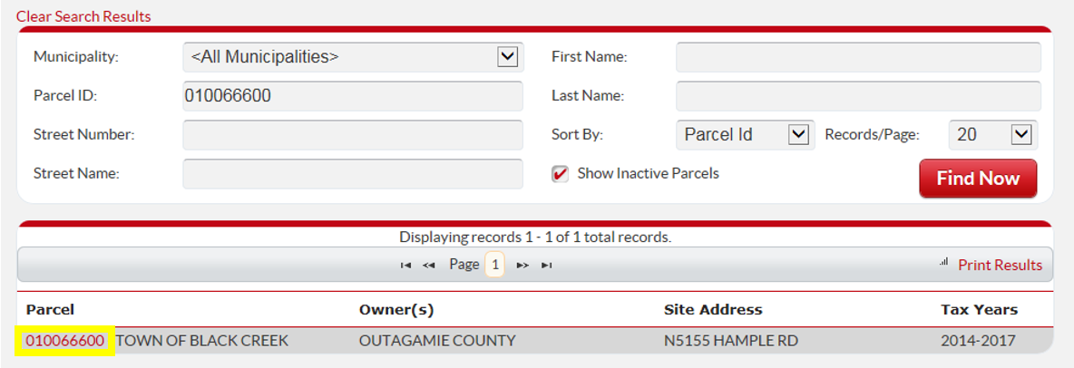 Parcel Search for Mail Change