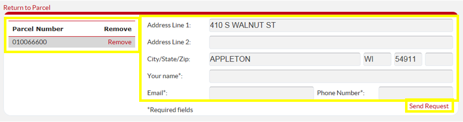 Mail Change with Parcel ID